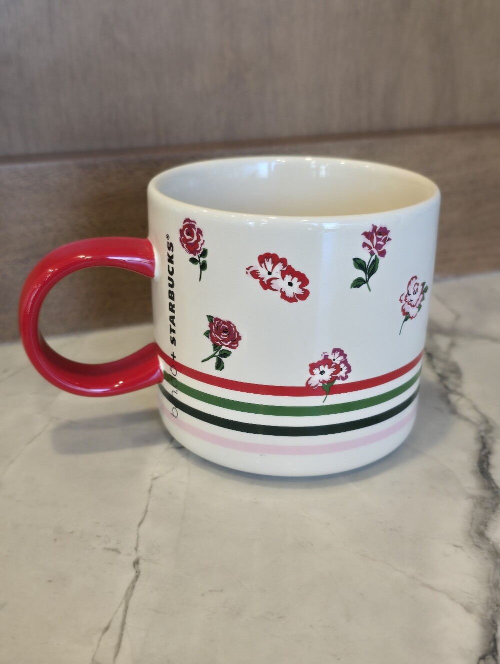 Starbucks 2018 Ban.do Bando Ceramic Coffee Cup Mug Floral Striped 12oz